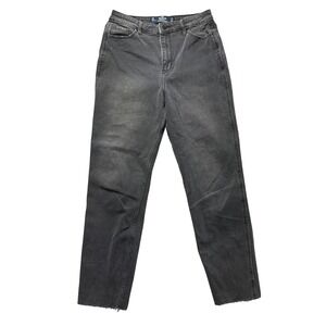 Hollister Ultra High Rise Mom Jean Black Wash Distressed Raw Hem Women 5R 27 x27